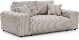 S-Style Möbel 2-Sitzer Sofa Mollis aus Plüschcord mit schöner Sitzkomfort, mit Wellenfederung