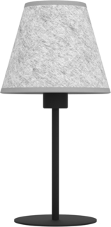 Eglo 43986 Tischleuchte ALSAGER Stahl schwarz, Filz grau E27 1X40W H:39. 5cm Ø20cm mit Kabelschalter