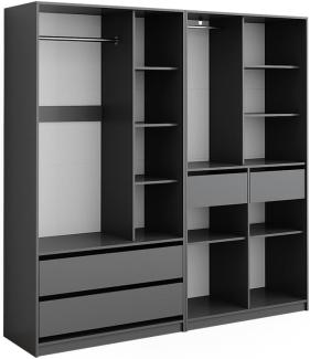 Vicco Kleiderschrank Elmo Anthrazit 100 x 200 cm Set mit 2 Teile