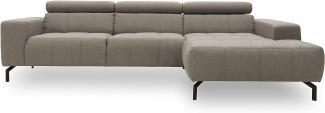 DOMO Collection Cunelli Ecksofa, Sofa mit Rückenfunktion, Polsterecke mit Relaxfunktion, 292 x 175 x 79 cm, Eckcouch in grau