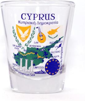 Cyprus EU Series Landmarks and Icons Shot Glass by World By Shotglass