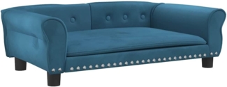 vidaXL Hundebett, Samt blau, 30 x 95 x 55 cm