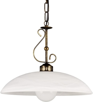 Helios Leuchten Pendelleuchte Hängelampe Landhausstil Küchenlampe Deckenlampe, für Wohnraum Esstisch Küche, Alabasterglas weiß