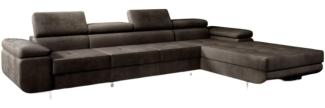 Designer Sofa Calvera Maxi mit Schlaf- und Klappfunktion (Samt) Dunkelbraun Rechts