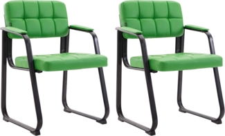 CLP 2er Set Besucherstühle Canada B Kunstleder mit Armlehne,grün