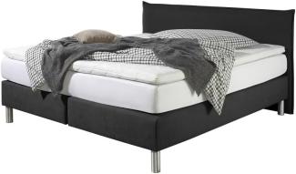 Maintal Boxspringbett Point, 160 x 200 cm, Stoff, Tonnentaschenfederkern Matratze h2, Schwarz