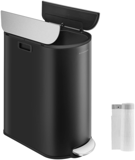 Songmics Mülleimer Küche, Mülltrennsystem 2 Fächer, 30 L und 20 L