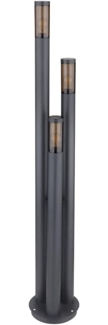 Stehleuchte, 3-Flammig, Edelstahl, anthrazit, rauch, H 170 cm