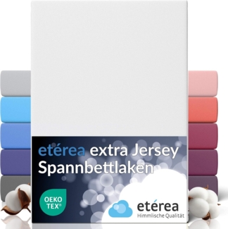 etérea Extra Jersey Spannbettlaken Weiss 90x200 - 100x220 cm