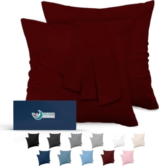 Dreamzie Kissenbezug 60x60 Burgunderrot 2er Set Mikrofaser Oeko-TEX Zertifiziert Kopfkissenbezug 60x60 Weich