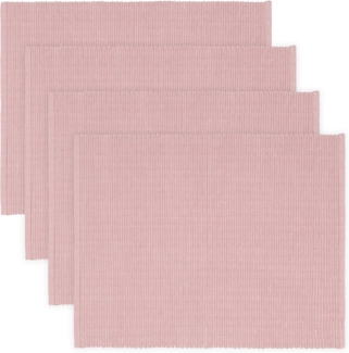 LINUM UNI Dekorative 4 set Tischsets für Esstisch 35x46 cm, 100% Gerippte Baumwolle, Maschinenwaschbar, Altrosa