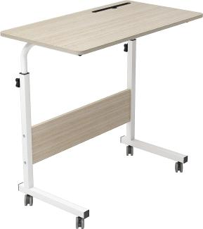 soges Computertisch Laptoptisch höhenverstellbar PC-Tisch mit Rollen mit Einschnitt als Ständer für iPad 80CM*40CM