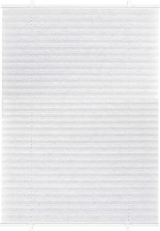 ondeco Plissee ohne Bohren Basic mit Klemmträger, Sonnenschutz für Fenster innen, lichtschutz und Blickdicht, Faltrollo Sichtschutz für Tür - Weiß - 60x130 cm