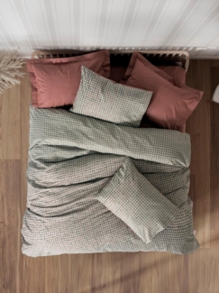 Ranforce Single XXL Bettbezug-Set (DE), 'Mote', Fliese Rot