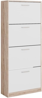 Vicco Schuhkipper Gizmo, Sonoma/Weiß, 59x137 cm mit 4 Fächern