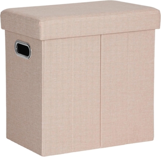 COSYLAND Sitzhocker mit Stauraum - 42 x 27 x 42 cm Hocker mit Stauraum - Kleine Klappbare Sitzbank - Fußbank & Aufbewahrungsbox bis 200 kg - für Wohnzimmer, Rosa