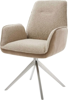 Drehstuhl Zoa-Flex Materialmix Schlamm Kreuzgestell breit Edelstahl 360° drehbar Wippfunktion Taschenfederkern