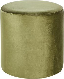 Pouf Samtstoff olivegrün rund ⌀ 47 cm LOVETT
