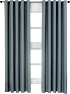 Woltu Verdunkelungsvorhang, Ösen, blickdicht, 2er Set Vorhang Blickdicht Thermovorhang 250g/m²