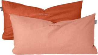 Schiesser Wende-Kissenhüllen Doubleface in feiner Renforcé Qualität im 2er Set (40x80), Made IN Green, Farbe:Apricot und Kupfer, Größe:40x80 cm