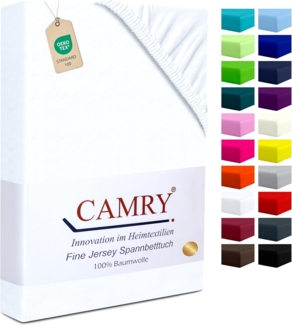 Camry Spannbettlaken CLASSIC, Jersey Baumwolle, Gummizug: rundum, viele Farben, alle Matratzenhöhen, Bettlaken, Spannbetttuch