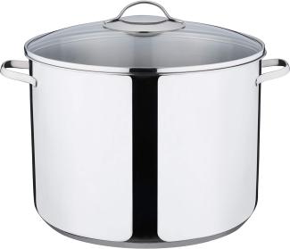 Kelomat Hoher Topf mit glasdeckel Classico Ø30 cm 15 Liter Edelstahl Induktion