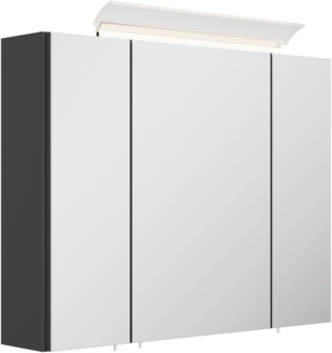 Spiegelschrank 80cm inkl. Design LED-Lampe und Glasböden grafit : Grafit