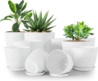 Utopia Home - Blumentöpfe für den Innenbereich mit Drainage - 7/6,6/6/5,3/4,8 Zoll Home Decor Blumentöpfe für den Innenbereich - Kunststoff-Pflanzgefäße für Zimmerpflanzen, Kakteen, Sukkulenten Topf
