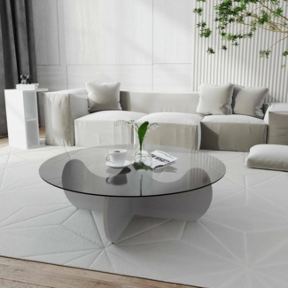 Dmora - Couchtisch Enif, Couchtisch, Zeitschriftenständer für Sofa, Wohnzimmerregal, 90 x 90 x 30 cm, Weiß