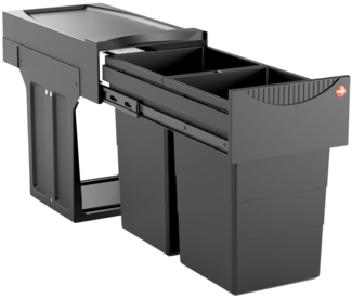 Hailo Mülleimer Hailo Abfallsammler 3666851 Tandem 2x 15 Liter Black Edition limitiert, Black Edition