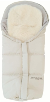 Fußsack Hofbrucker Lammfell-Fußsäckchen Leni für Babyschale und Kinderwagen, warmer Winterfußsack mit echtem Lammfell wind- und wasserabweisend waschbar 80x35 cm Made in Germany