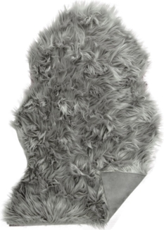 CelinaTex Läufer Furry Läufer Teppich Bettvorleger Langhaar 60x90cm grau, flauschig,kuschelweich,weich,Wohnraumdekoration,Handwäsche,dekorativ