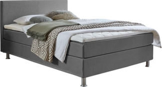 ATLANTIC home collection Edison Boxbett inklusive Rost und H3 Federkernmatratze, Graubraun, 140 x 200 cm