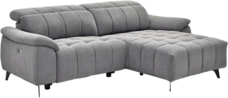 Vente-unique - Eckrelaxsofa elektrisch - Ecke rechts - Strukturstoff - Grau - CELTIMO
