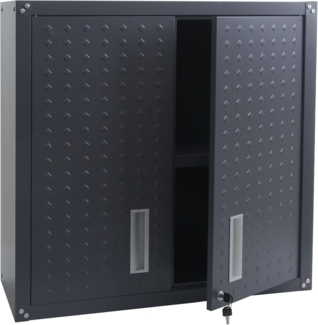 Hängeschrank HWC-O52, Wandschrank Lagerschrank Bücherschrank, abschließbar Stahl 77x77x31cm ~ dunkelgrau