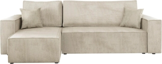 'Kobaro' Ecksofa, Cord, Farbe: Poso 100, 82 x 244 x 145 cm