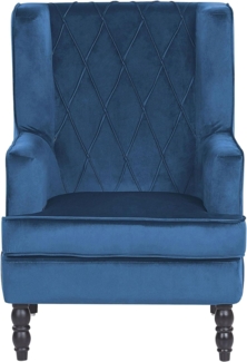 Sessel Samtstoff blau plus Hocker SANDSET