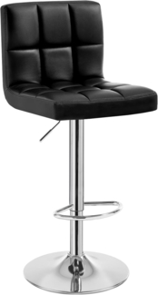 WOLTU® 1 x Barhocker Barstuhl Tresenhocker Stuhl drehbar und höhenverstellbar Tresen Hocker Kunstleder Schwarz 9107-1