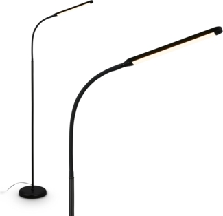 BRILONER - LED Stehlampe mit Touch, dimmbar, Speicherfunktion, Leselampe, Wohnzimmerlampe, Schlafzimmer Deko, Deckenfluter, Standleuchte, Stehleuchte, 21x170 cm, Schwarz