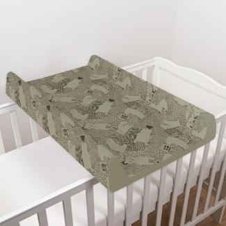 Baby Hardbase Wickelauflage/Top Changer 70x50 cm passt 120x60 cm Kinderbett Unisex Keilabrollwindel Neugeborenes Baby wasserdichte Wickelauflage mit erhöhten Kanten (Muster)