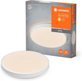 Ledvance ORBIS LONDON LED-Deckenleuchte 480mm, weiß, 36W, 4150lm, warmweiße Lichtfarbe, sehr homogene Lichtverteilung, lange Lebensdauer, fest verbautes LED-Modul, rund, IP20 Schutzklasse, 3000K