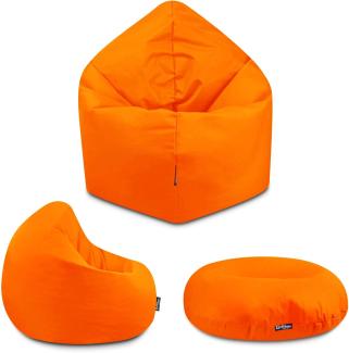 BuBiBag - 2in1 Sitzsack Bodenkissen - Outdoor Sitzsäcke Indoor Beanbag, Orange, Ø 100,0 cm