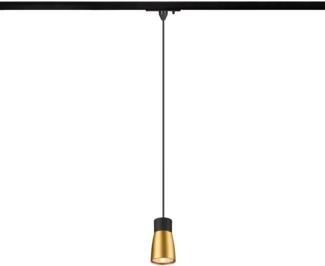 SLV PURI 2.0 Dome, 1~ Pendelleuchte, GU10, Pendellänge 200cm, 1x max. 6W, schwarz / gold - Leuchten mit 1 Phasen Adapter