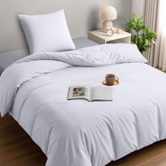 Utopia Bedding Bettwäsche 140x200 Set - Mikrofaser Bettbezug 140x200 cm + 1 Kissenbezug 65x65 cm - Weiß