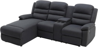 Vente-unique - Ecksofa Relaxsofa - Ecke Links - Stoff - Anthrazit - MACEDONIA
