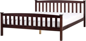 Bett mit Lattenrost Kiefernholz GIVERNY 160 x 200 cm Dunkelbraun