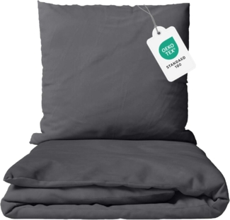 TRENDBUY24 Bettwäsche Renforce Baumwolle Bettwäsche Uni 135 155 Baumwolle, 2 teilig
