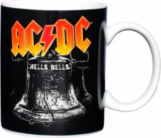 AC DC Kaffeetasse Hells Bells, Porzellan, schwarz, 8 cm