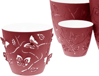 Lashuma Blumentopf Rot (Set, 4 St), 3D Optik