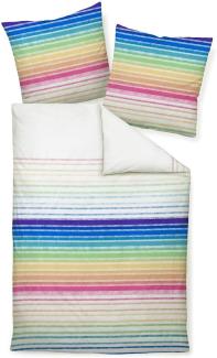 Janine Mako Satin Bettwäsche 2 teilig Bettbezug 135x200 cm Kopfkissenbezug 80x80 cm J. D. 87059-09 multicolor